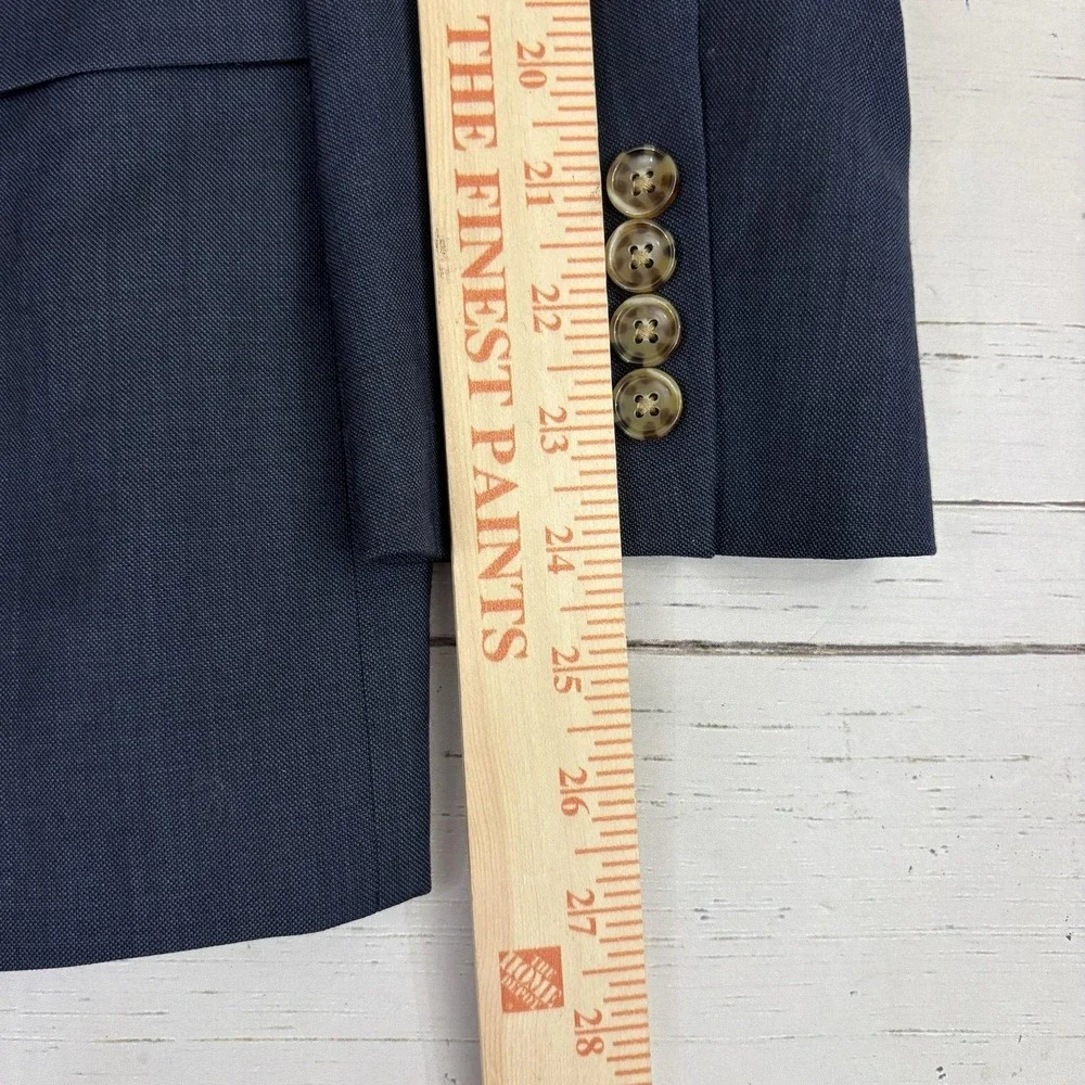 J Crew Thompson Blazer Suit Jacket Mens 38S Blue Wool Notch Lapel 4 Button Cuffs